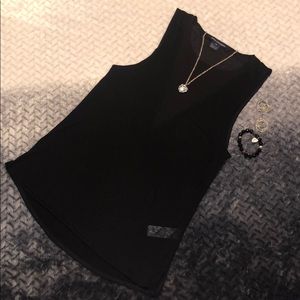 French Laundry black sleeveless blouse